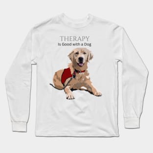 Therapy Dog Burgundy Long Sleeve T-Shirt